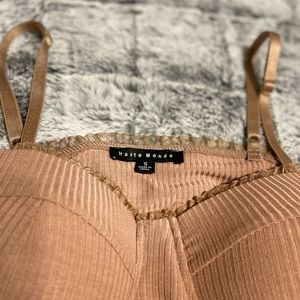 Taupe bodysuit; Size small with a built-in push-up; NBW